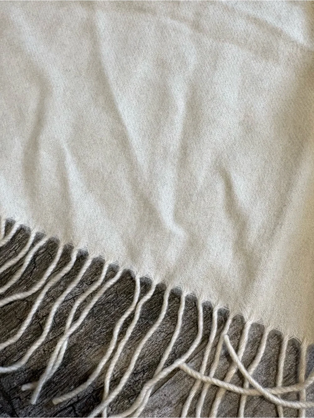 Club Room Unisex Scarf Ivory 100% Cashmere Luxury Fringe Winter Accessory